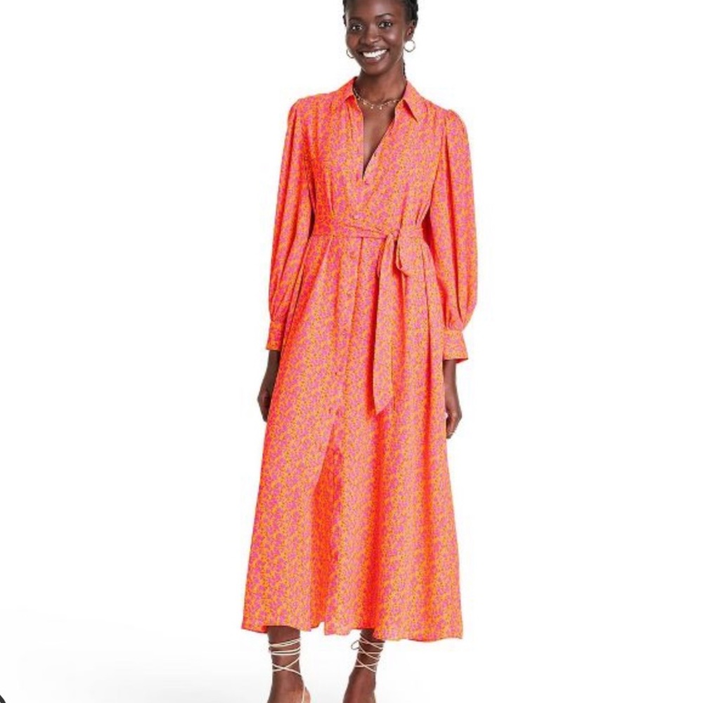 Alexis Floral long sleeve robe dress